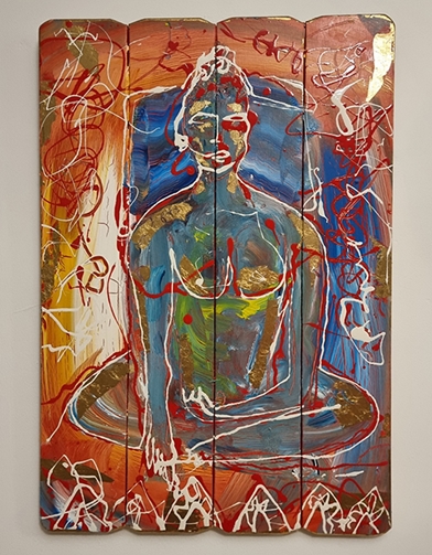 Sitting Buddha painting